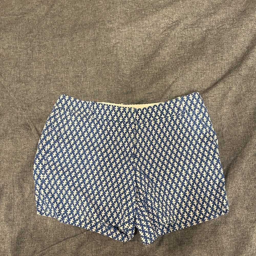 J. Crew Blue and White Patterned Women's Shorts